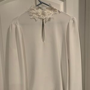 Zara white blouse with gold detail